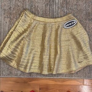 NWT SCOOP Y2K FAIRYGOTH BARBIE GOLD METALLIC MINI SKIRT M